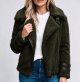 Women's Zipper Jacket Regular Solid Colored Daily Basic Wine Army Green Brown / Loose